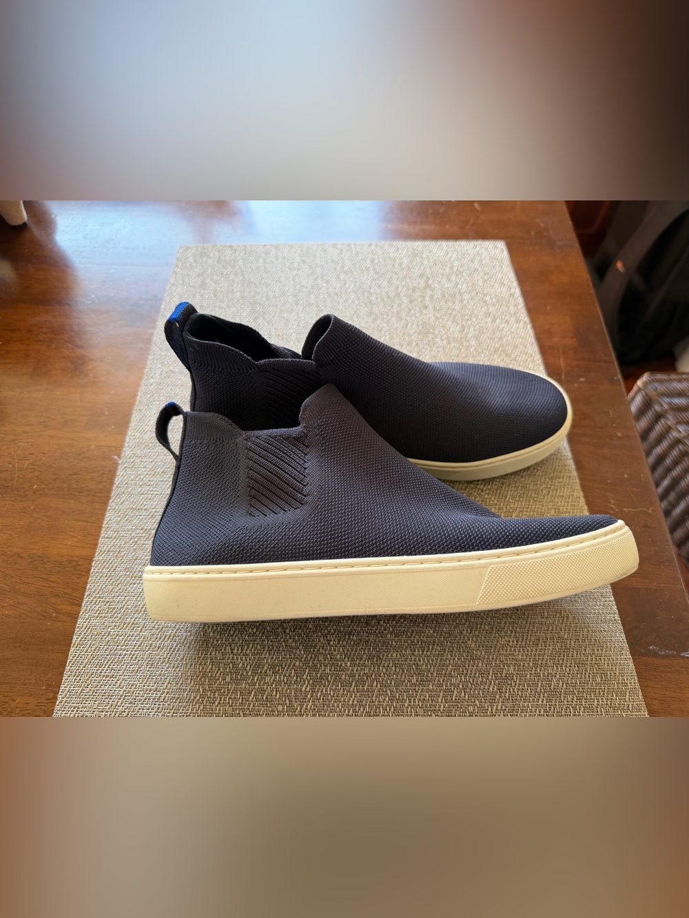 Rothy’s Ankle Boot Sneaker in Navy Blue